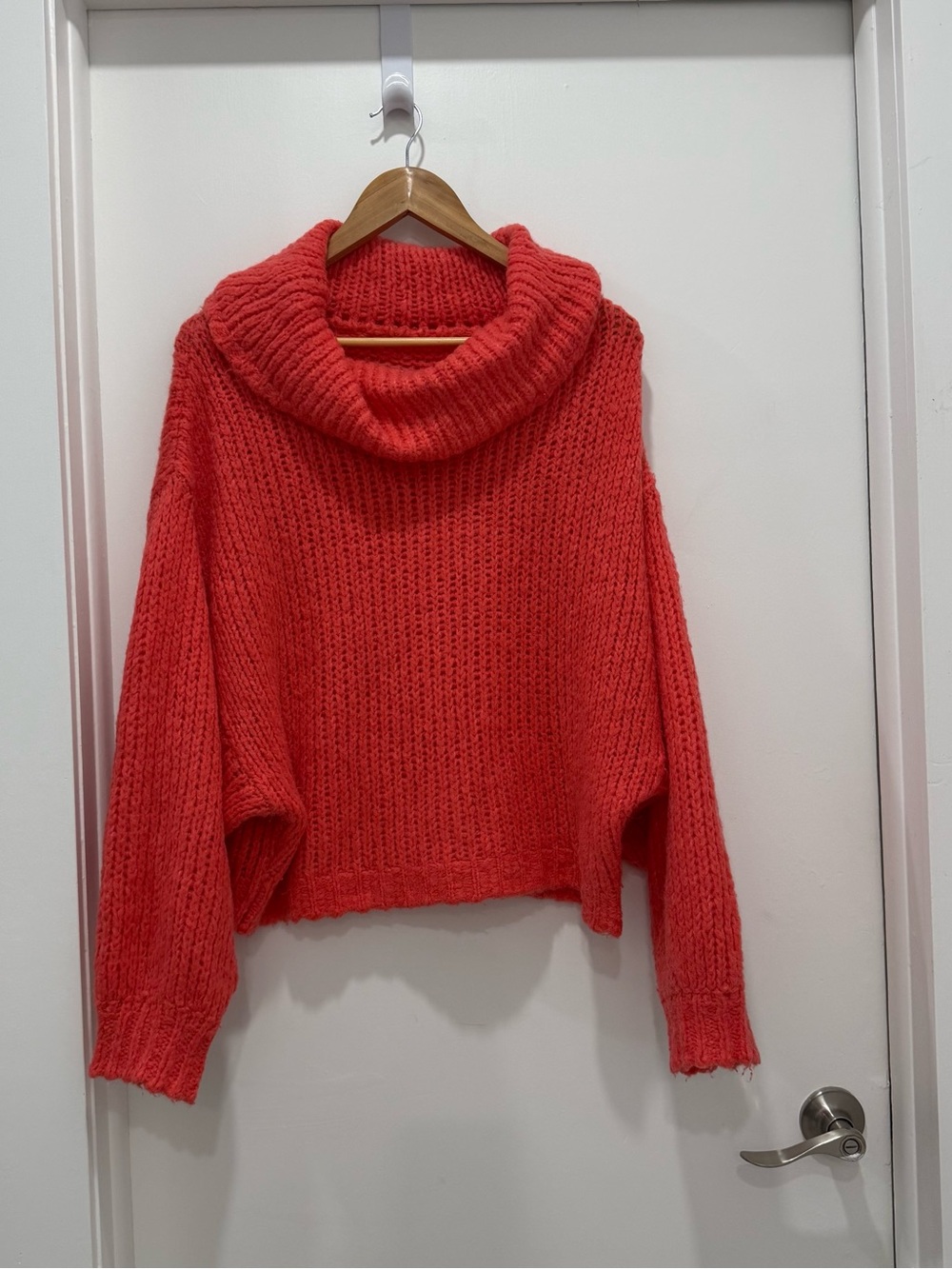 Anthropologie Pilcro Zamora Cowl Neck Sweater Coral Wool Alpaca M